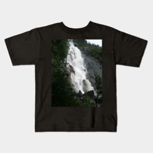 Waterfall Cascading From The Side Kids T-Shirt